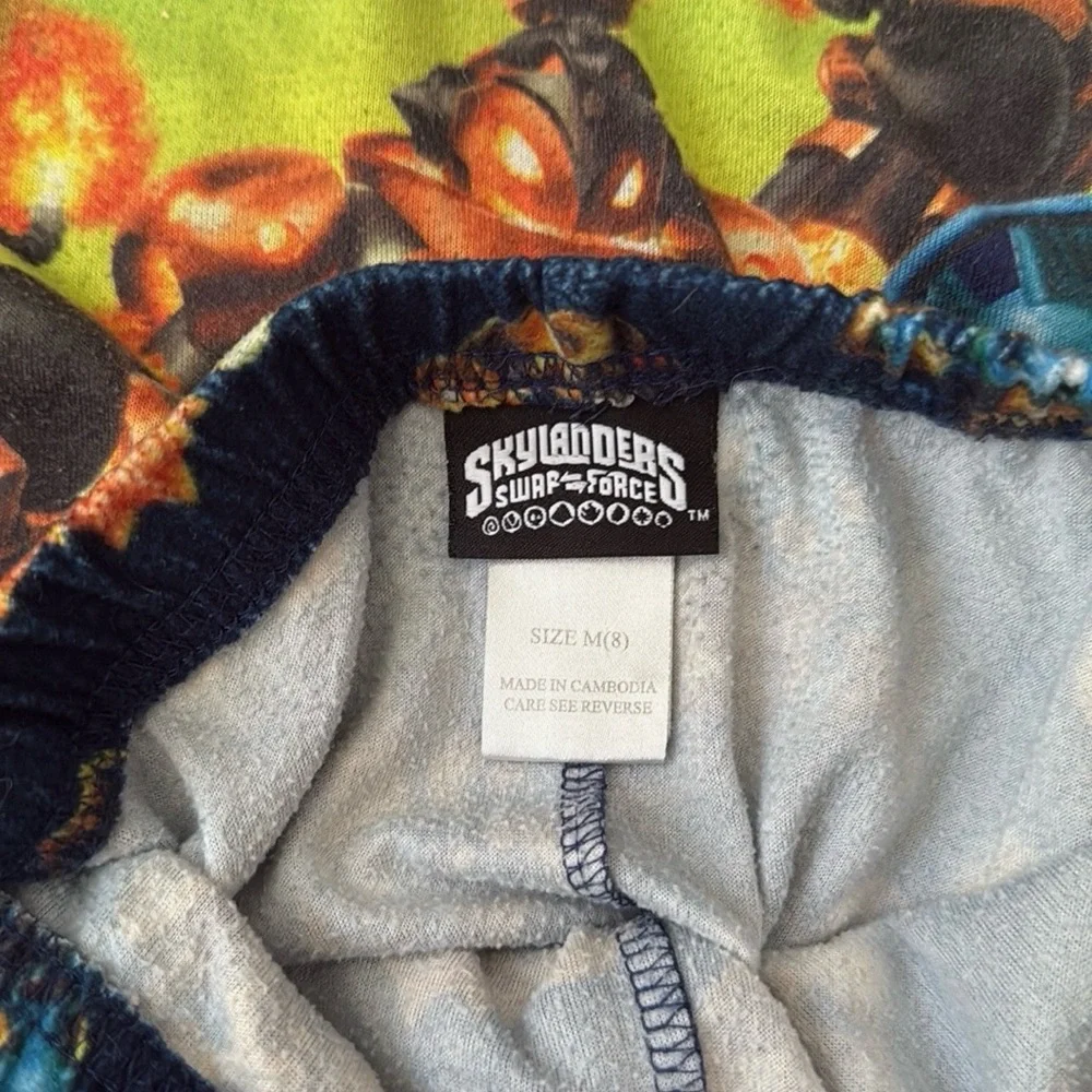 Skylanders Size 8 Boys Seap Force Pajamas Pjs Set Blue Green Long Sleeves Pants